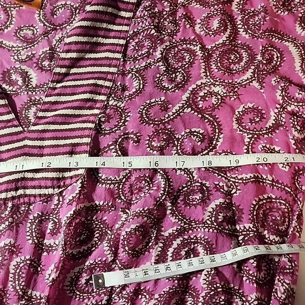 Tory Burch Purple and White Patterned Blouse Or Swim Cover Up